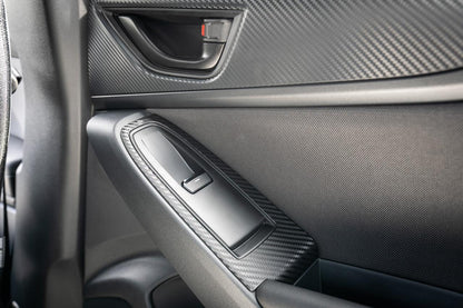 3D Carbon Door Switch Panel Overlays (Front / Rear) - 2022+ Subaru WRX - 22WRXDRSWT-3DB-  DRIVEN - 9