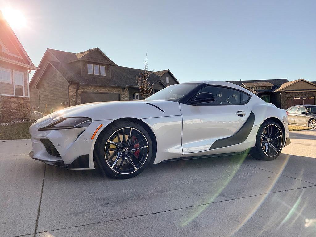 3D Carbon Door Trim Overlay / Garnish / Protector - 2020+ Supra - SFBA90EXDRTRM3DBK-  DRIVEN - 2