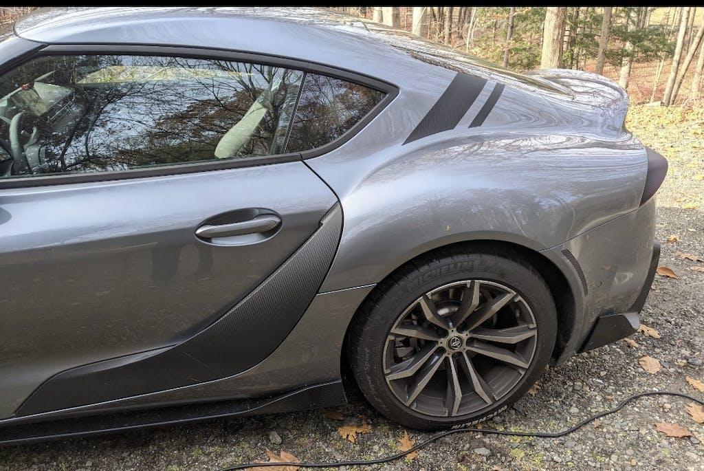 3D Carbon Door Trim Overlay / Garnish / Protector - 2020+ Supra - SFBA90EXDRTRM3DBK-  DRIVEN - 4