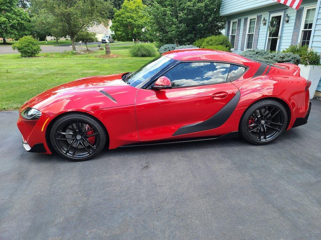 3D Carbon Door Trim Overlay / Garnish / Protector - 2020+ Supra - SFBA90EXDRTRM3DBK-  DRIVEN - 5