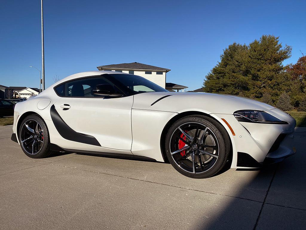 3D Carbon Door Trim Overlay / Garnish / Protector - 2020+ Supra - SFBA90EXDRTRM3DBK-  DRIVEN - 6