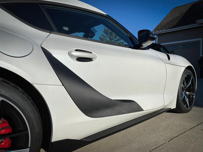 3D Carbon Door Trim Overlay / Garnish / Protector - 2020+ Supra - SFBA90EXDRTRM3DBK-  DRIVEN - 8