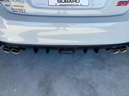 3D Carbon Fiber Rear Fog / F1 Bumper Cover Overlay - 2015-2021 WRX / STI - SFB15WRXF1BC3DBK-  DRIVEN - 2