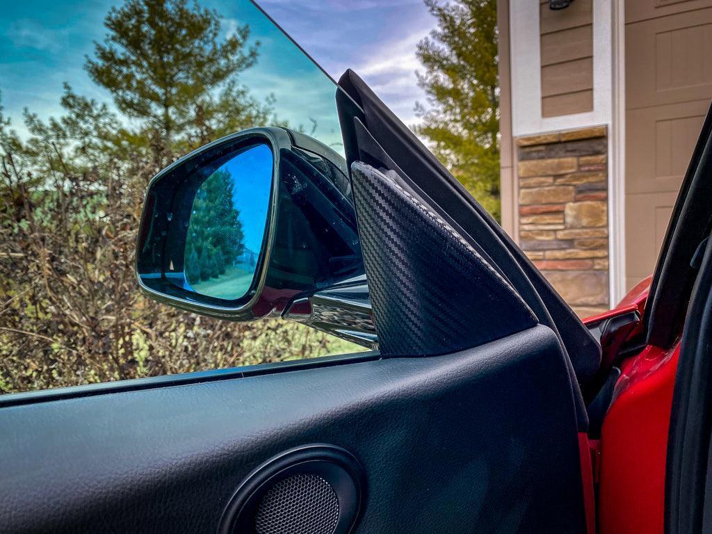 3D Carbon Inner Door Window Triangle Trim Overlays - 2020+ Supra - A90INQTRDR3DCF-  DRIVEN - 1