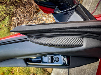 3D Carbon Inner Door Window Triangle Trim Overlays - 2020+ Supra - A90INQTRDR3DCF-  DRIVEN - 3