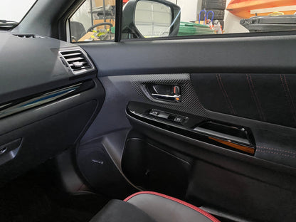 3D Carbon Interior Door Handle Trim Overlays - 2015-2021 WRX / STI - SFB15WRXIDHT3DBK-  DRIVEN - 1