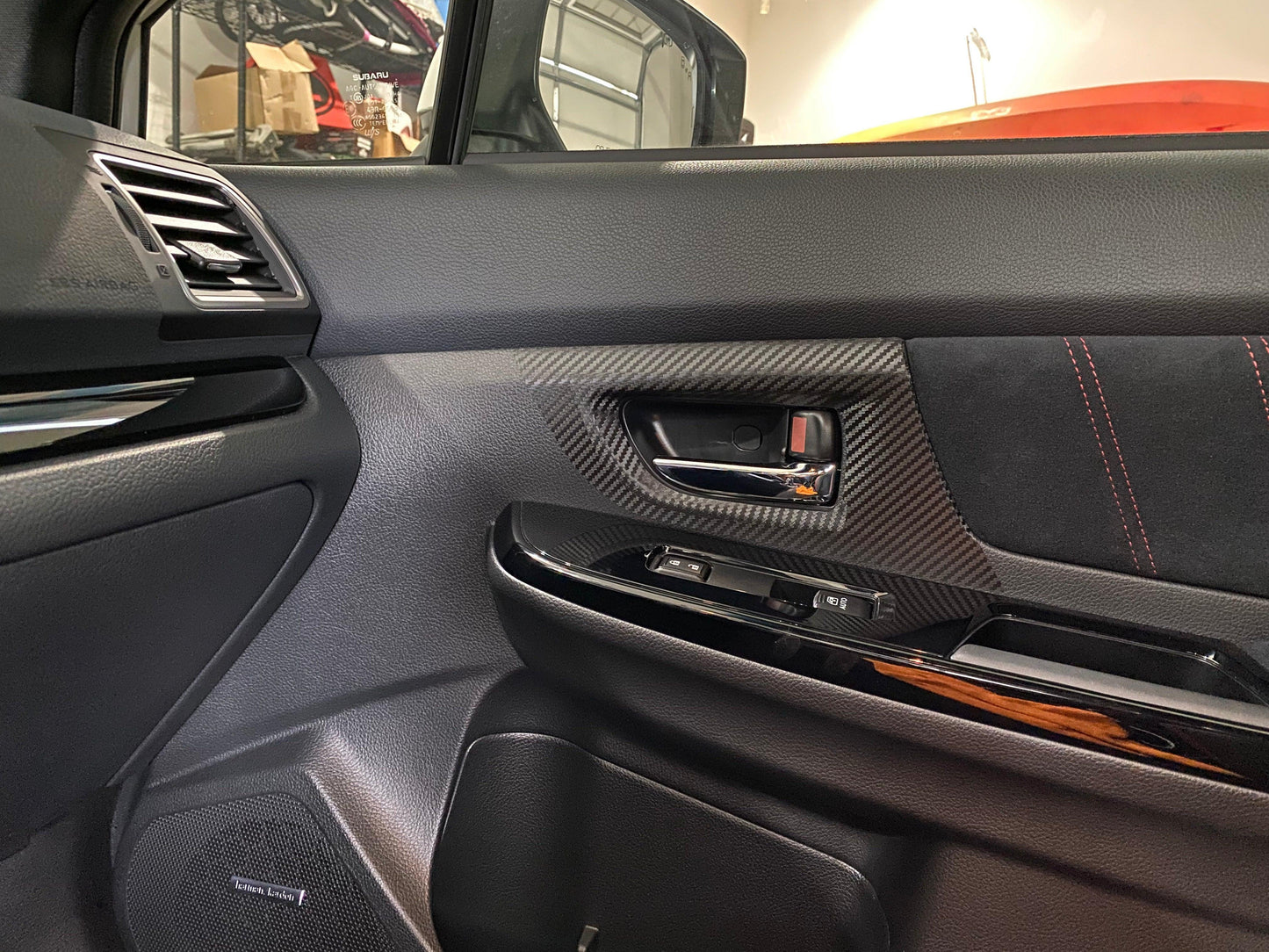 3D Carbon Interior Door Handle Trim Overlays - 2015-2021 WRX / STI - SFB15WRXIDHT3DBK-  DRIVEN - 2