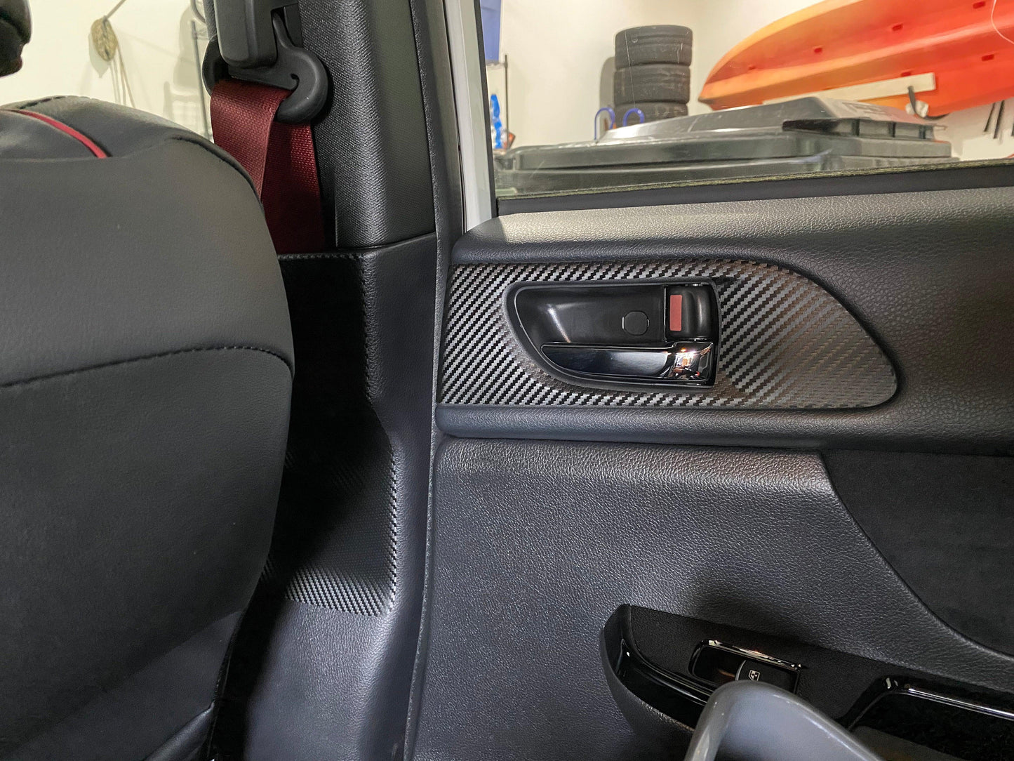 3D Carbon Interior Door Handle Trim Overlays - 2015-2021 WRX / STI - SFB15WRXIDHT3DBK-  DRIVEN - 3