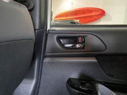 3D Carbon Interior Door Handle Trim Overlays - 2015-2021 WRX / STI - SFB15WRXIDHT3DBK-  DRIVEN - 4