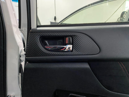 3D Carbon Interior Door Handle Trim Overlays - 2015-2021 WRX / STI - SFB15WRXIDHT3DBK-  DRIVEN - 5