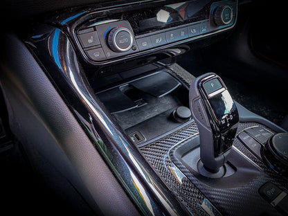 3D Carbon Phone Charger / USB / Cigarette Lighter Tray Overlay - 2020+ Supra - A90INTTRAY3DCF-  DRIVEN - 10