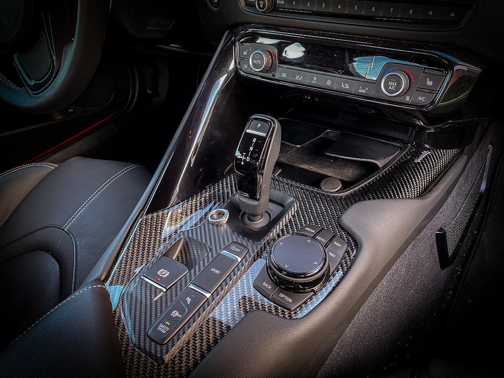 3D Carbon Phone Charger / USB / Cigarette Lighter Tray Overlay - 2020+ Supra - A90INTTRAY3DCF-  DRIVEN - 5