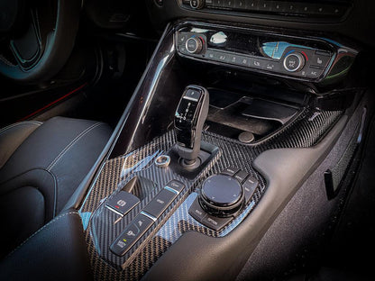 3D Carbon Phone Charger / USB / Cigarette Lighter Tray Overlay - 2020+ Supra - A90INTTRAY3DCF-  DRIVEN - 5