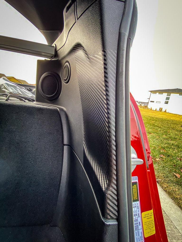 3D Carbon Seatbelt Buckle Panel Scuff Guard - 2020+ Supra - A90SBBP3DBK-  DRIVEN - 1