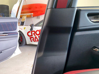 3D Carbon Seatbelt / Pillar Panel Protection Kit (Scuff Guard) - 2015-2021 WRX / STI - SFB15WRXSB3DBK-  DRIVEN - 4