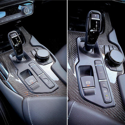3D Carbon Shifter Trim Panel Overlay - 2020+ Supra - A90SHIFTER3DCF-  DRIVEN - 4