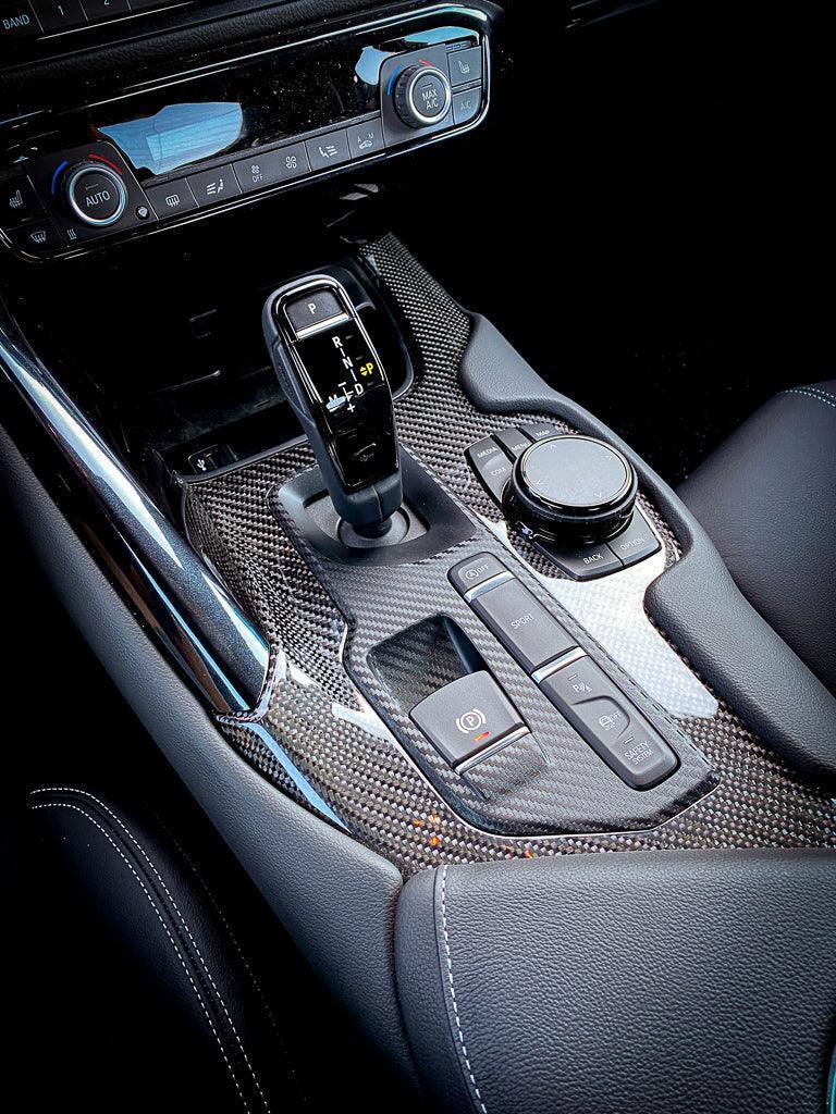3D Carbon Shifter Trim Panel Overlay - 2020+ Supra - A90SHIFTER3DCF-  DRIVEN - 5