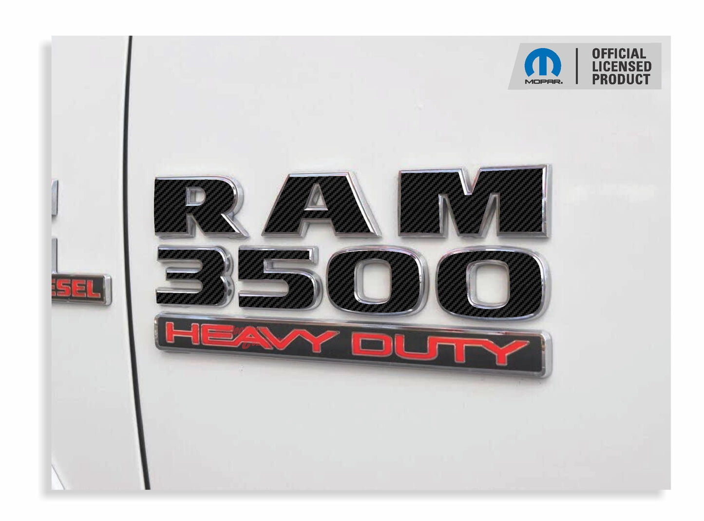 RAM 3500 Door Emblem Overlay Decals   - 2013-2018 Ram 3500 - sku-44717724860603-sku-44717724893371-sku-44717724926139-sku-44717724958907-sku-44717724991675-  DRIVEN - 1