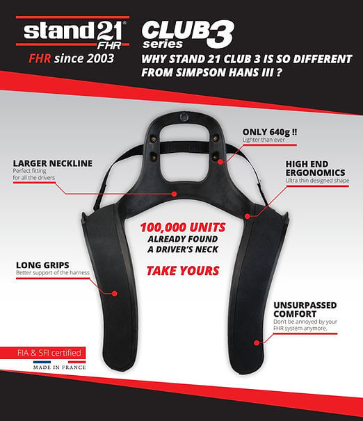 STAND 21 | FHR® Club Series 3 | Frontal Head Restraint | FIA + SFI