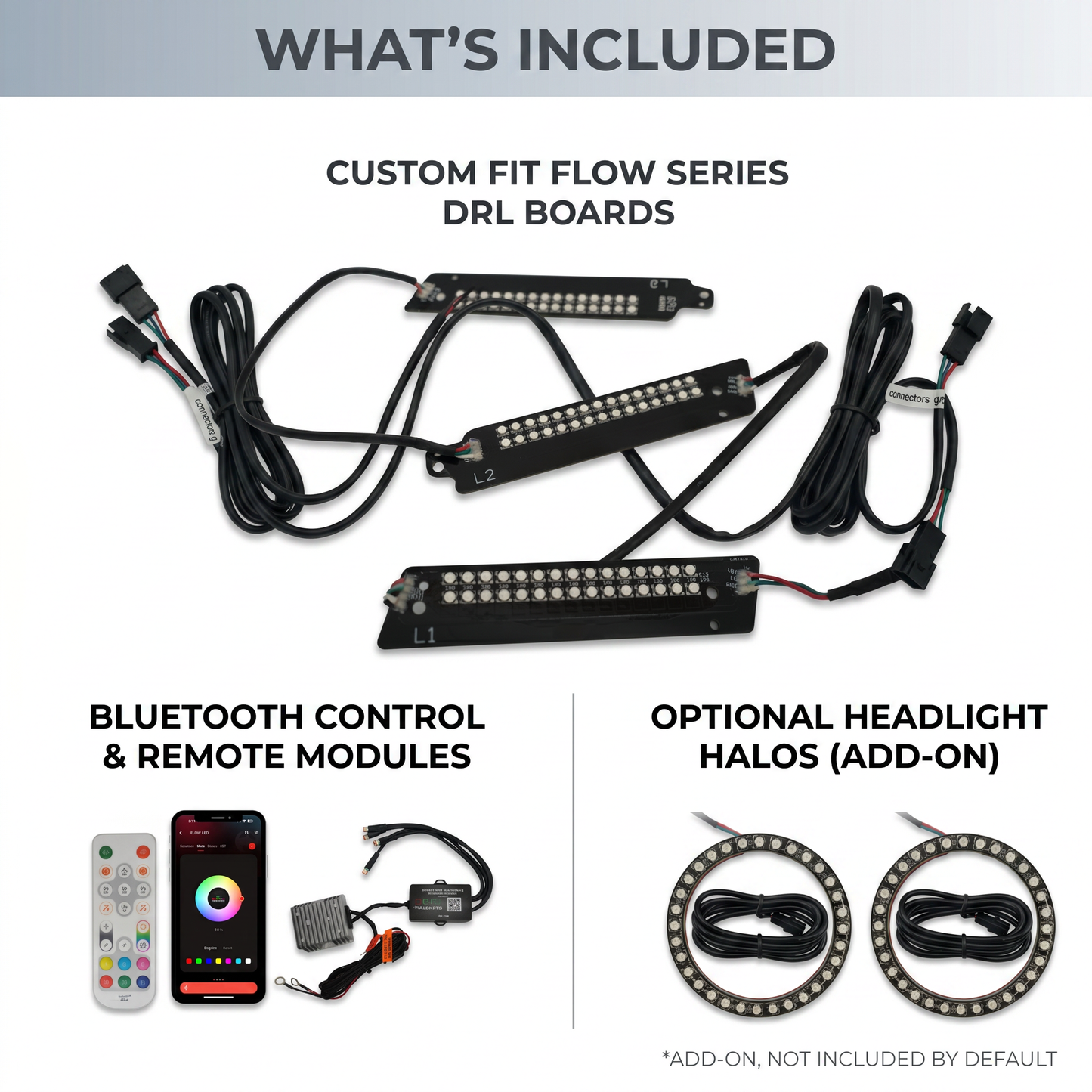 Ford Mustang Multicolor Flow Series DRL Boards (2015-2017) - F6 | A20 | P2   - BX1-F6 | B14 | A20 | P2   - BX1-  DRIVEN - 4