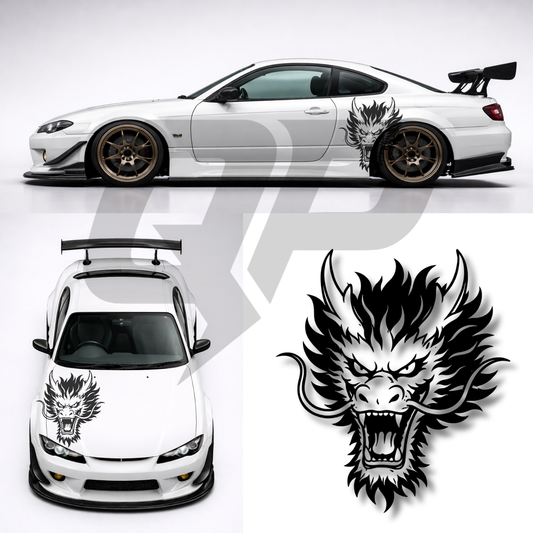 45" Universal Dragon Decal - Aggressive JDM Hood & Side Graphics Kit - sku-51508358414468-sku-51508358447236-sku-51508358480004-sku-51508358512772-sku-51508358545540-  DRIVEN - 1
