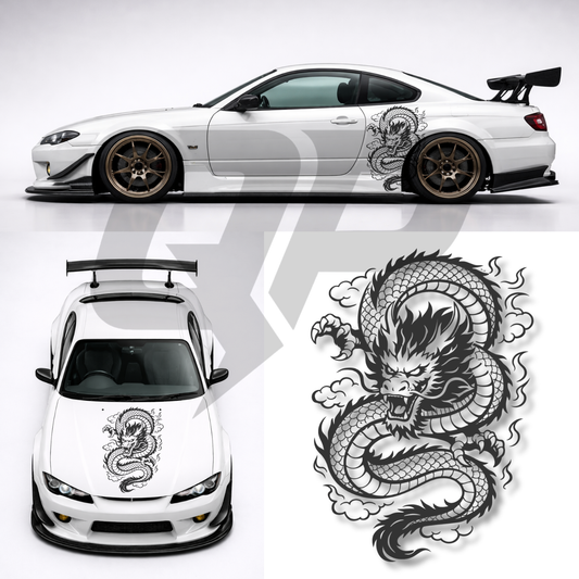 Universal 45" Serpent Dragon Decal - Asian Style Hood Graphics Kit - sku-51508359331972-sku-51508359364740-sku-51508359397508-sku-51508359430276-sku-51508359463044-  DRIVEN - 1