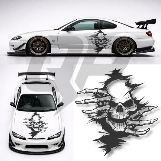 45" Universal Skull & Claws Decal - Racing JDM Hood Graphics Kit - sku-51508360806532-sku-51508360839300-sku-51508360872068-sku-51508360904836-sku-51508360937604-  DRIVEN - 1