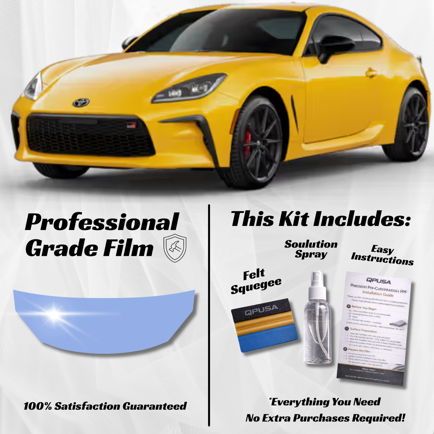 Toyota GR86 (2022-2026) Partial Hood PPF Protection Kit - Pre-Cut - sku-51602617237636-  DRIVEN - 1