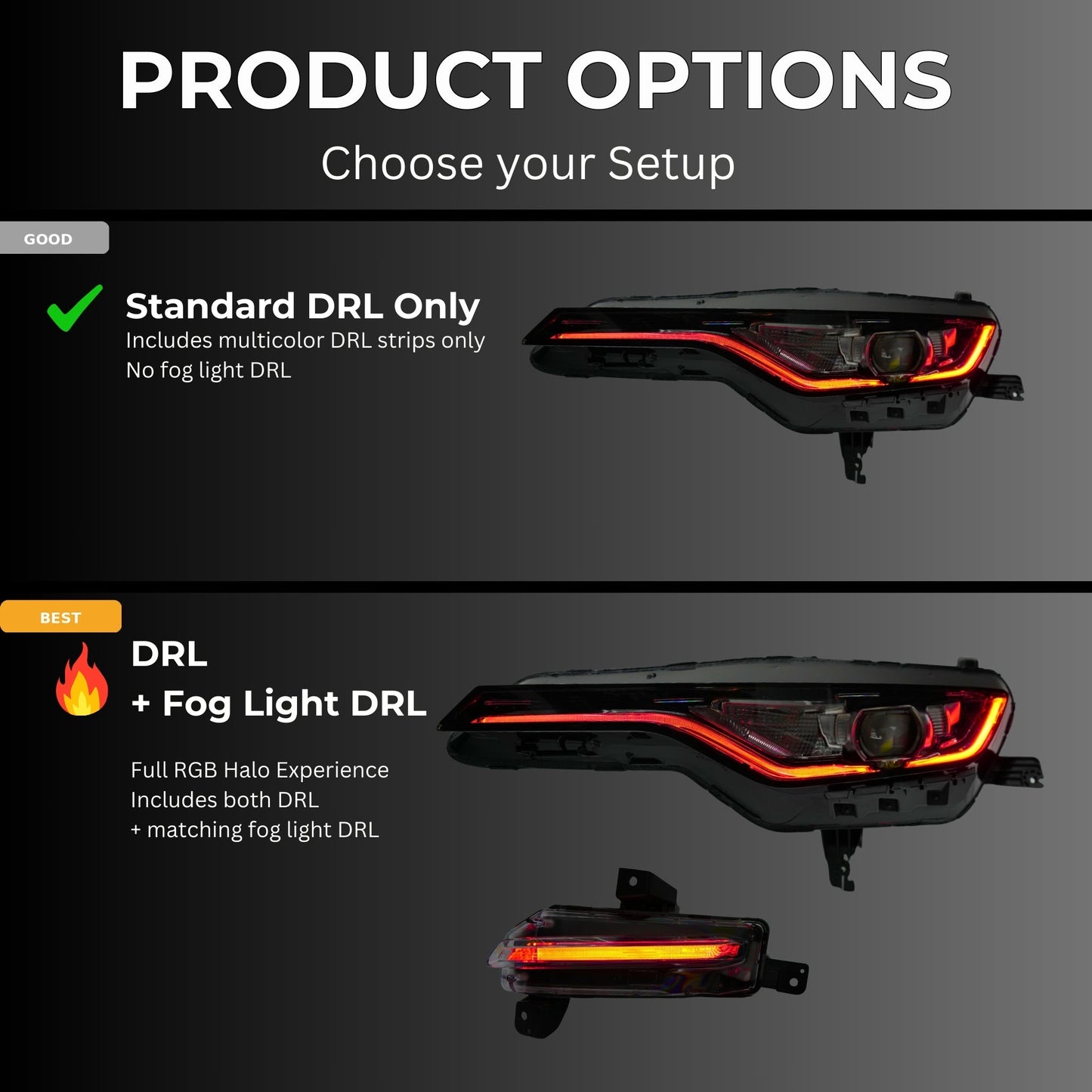 Chevrolet Camaro RS/SS RGBWA DRL Boards (2019-2024) - F11 | A12 | P2   - BX1-F11 | F12 | A12 | P2   - BX3-F11 | E1 | A12 | P2   - BX3-F11 | F12 | E1 | A12 | P2   - BX4-  DRIVEN - 12