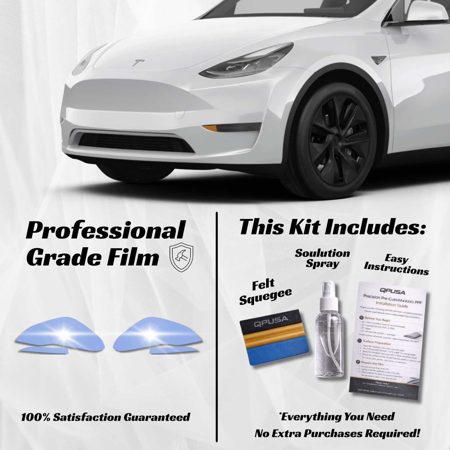 Tesla Model Y Headlight PPF Protection Kit (2020-2025) - sku-51569900585092-  DRIVEN - 1