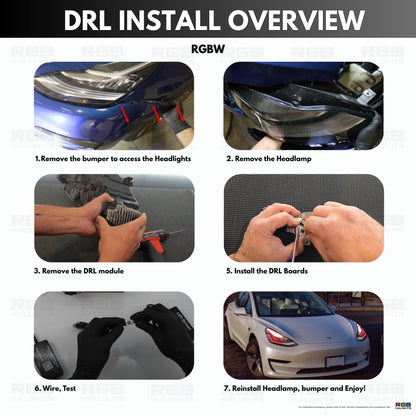 Tesla Model 3 Multicolor DRL Boards (2017-2020) - oracledrlboards 1286 | A12-G4x2 | A20 | P2   - BX1-G4x2 | G5 | A20 | P2   - BX1-  DRIVEN - 6