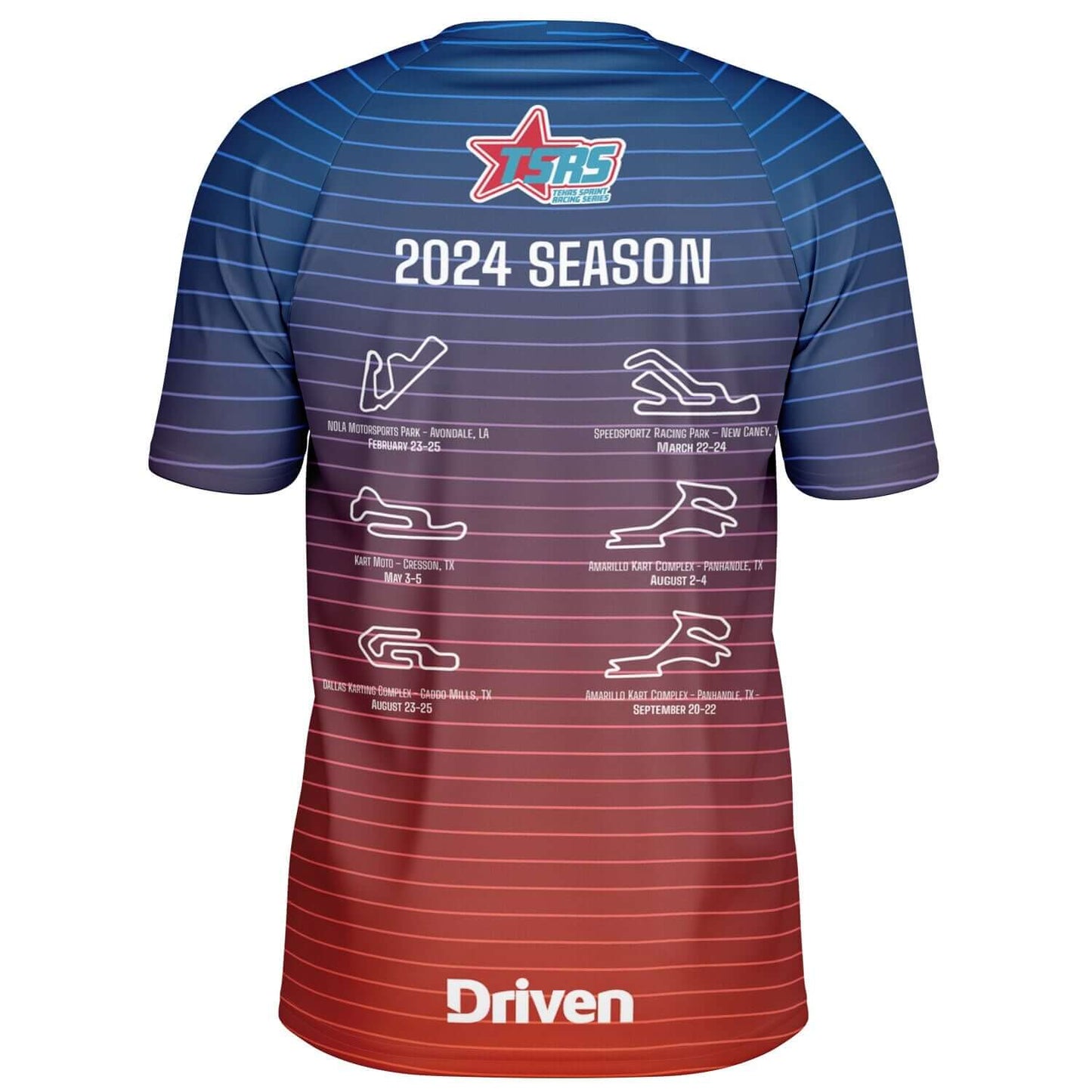 DRIVEN | TSRS '24 | Karting Underwear Top - Short Sleeve - Adult - Red/Blue