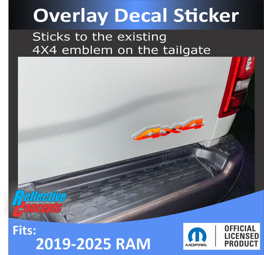 4x4 Emblem Overlay Decal - 2019-2026 Ram 1500, 2500, 3500 - Ram19:4x4-B-01-Ram19:4x4-B-03-Ram19:4x4-B-02-Ram19:4x4-B-04-Ram19:4x4-B-05-  DRIVEN - 2