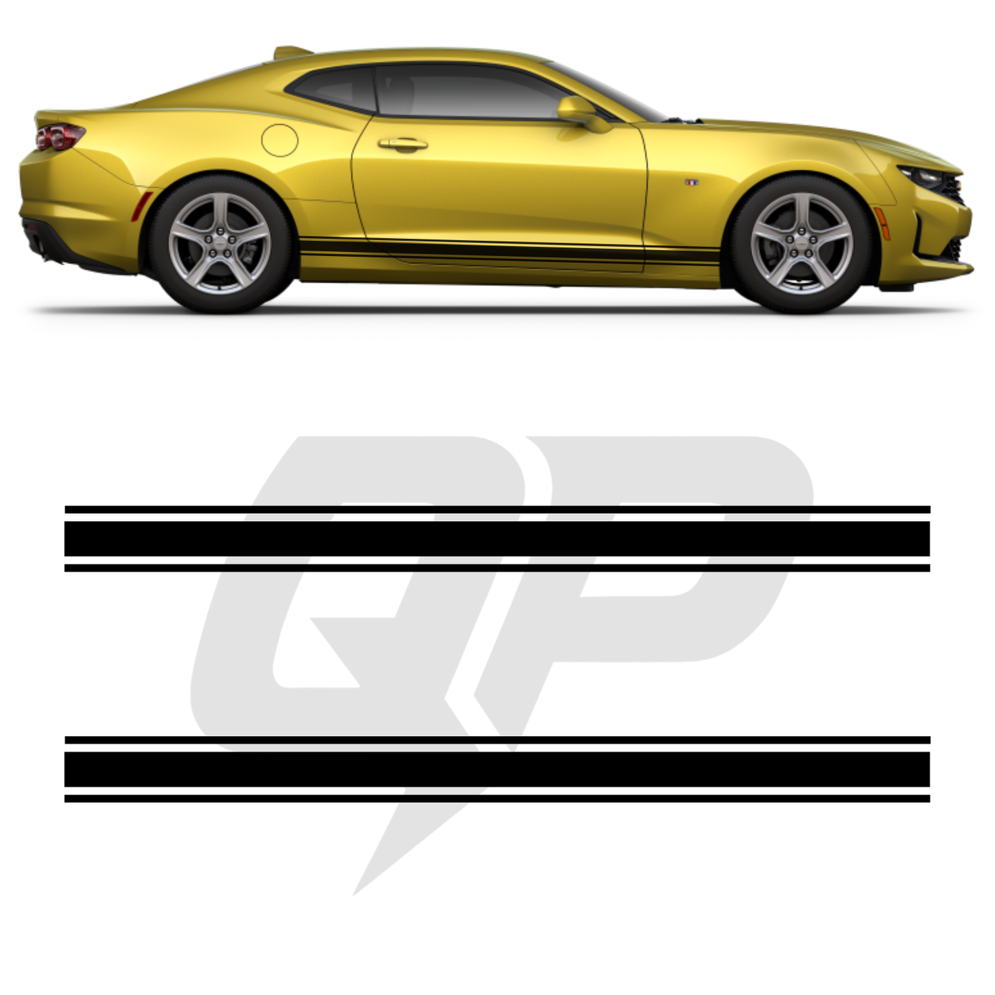 Chevy Camaro Triple Side Stripe Decals - 3-Stripe Rocker Panel Kit Set of 2 (2016-2024)