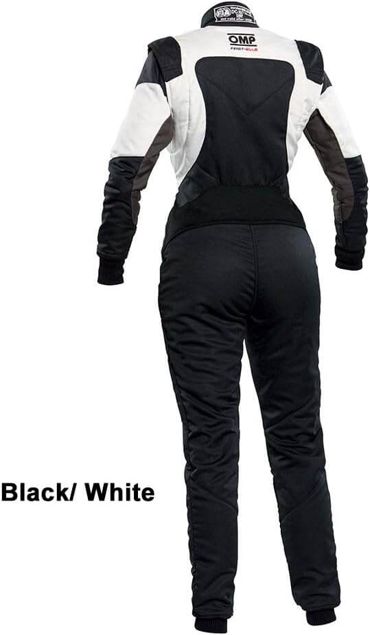 OMP/I - FIRST ELLE OVERALL FIA 8856-2018 / SFI BLACK / WHITE SZ. 38