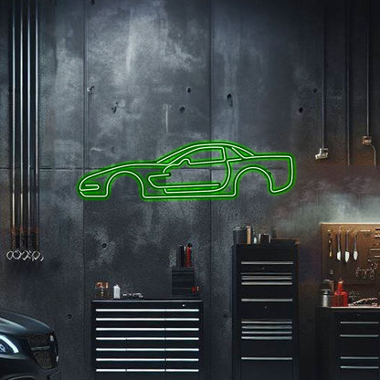 Corvette C5 Metal Neon Car Wall Art - MTN0021 - MTN0021W99L-MTN0021W120L-MTN0021W140L-MTN0021R99L-MTN0021R120L-  DRIVEN - 4