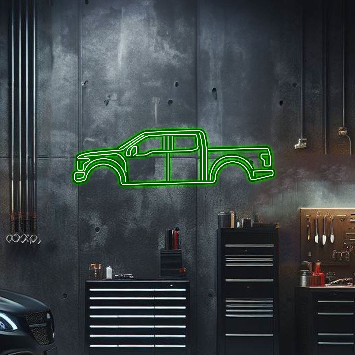 F-150 Raptor Metal Neon Car Wall Art - MTN0029 - MTN0029W99L-MTN0029W120L-MTN0029W140L-MTN0029R99L-MTN0029R120L-  DRIVEN - 4