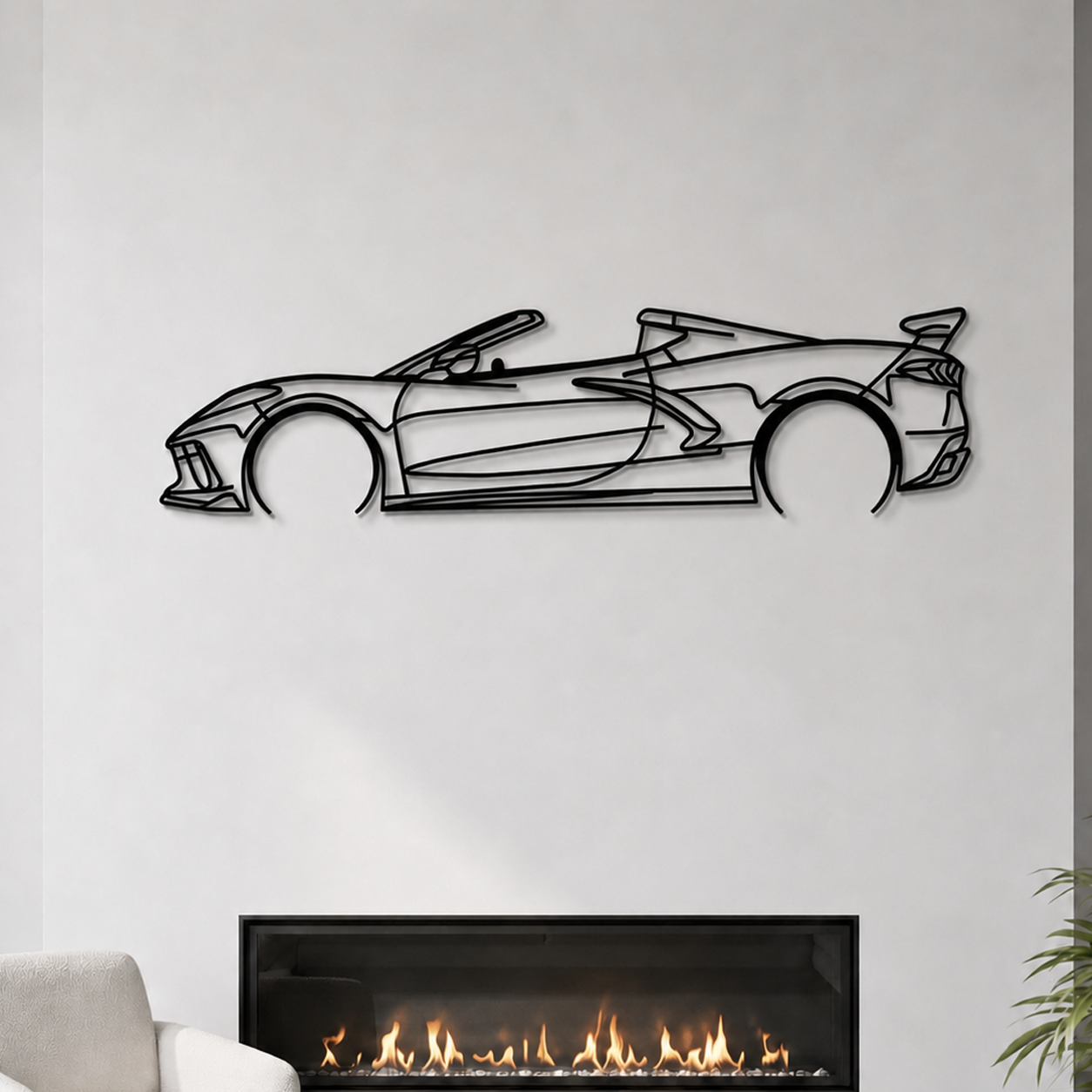 Corvette C8 Detailed Metal Car Wall Art - MT0922 - MT0922B49L-  DRIVEN - 6