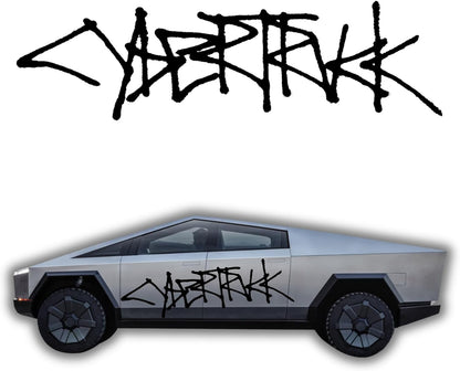 Tesla Cybertruck Graffiti Logo Side Decal - sku-41714303860868-sku-41714303893636-  DRIVEN - 1