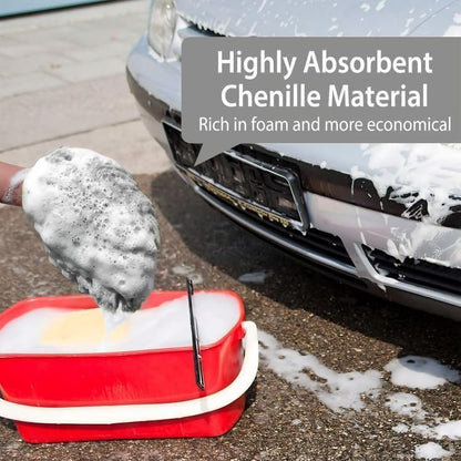 WASH&WHIPS | Chenille Premium Scratch-Free Microfiber Lint-Free Blue Wash Mitt 8" x 10"in & Black Pitstop Particle Interceptor - MFH1021-  DRIVEN - 6