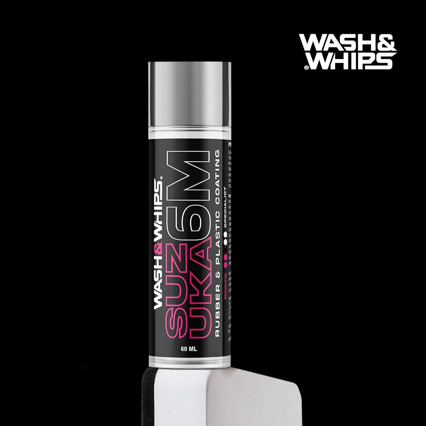 WASH&WHIPS | Suzuka 6M Rubber & Plastic Coating for Cars, Restores and Brings Back Black - Concentrated Formula Non-Greasy, 60ml - MFH1029-  DRIVEN - 2