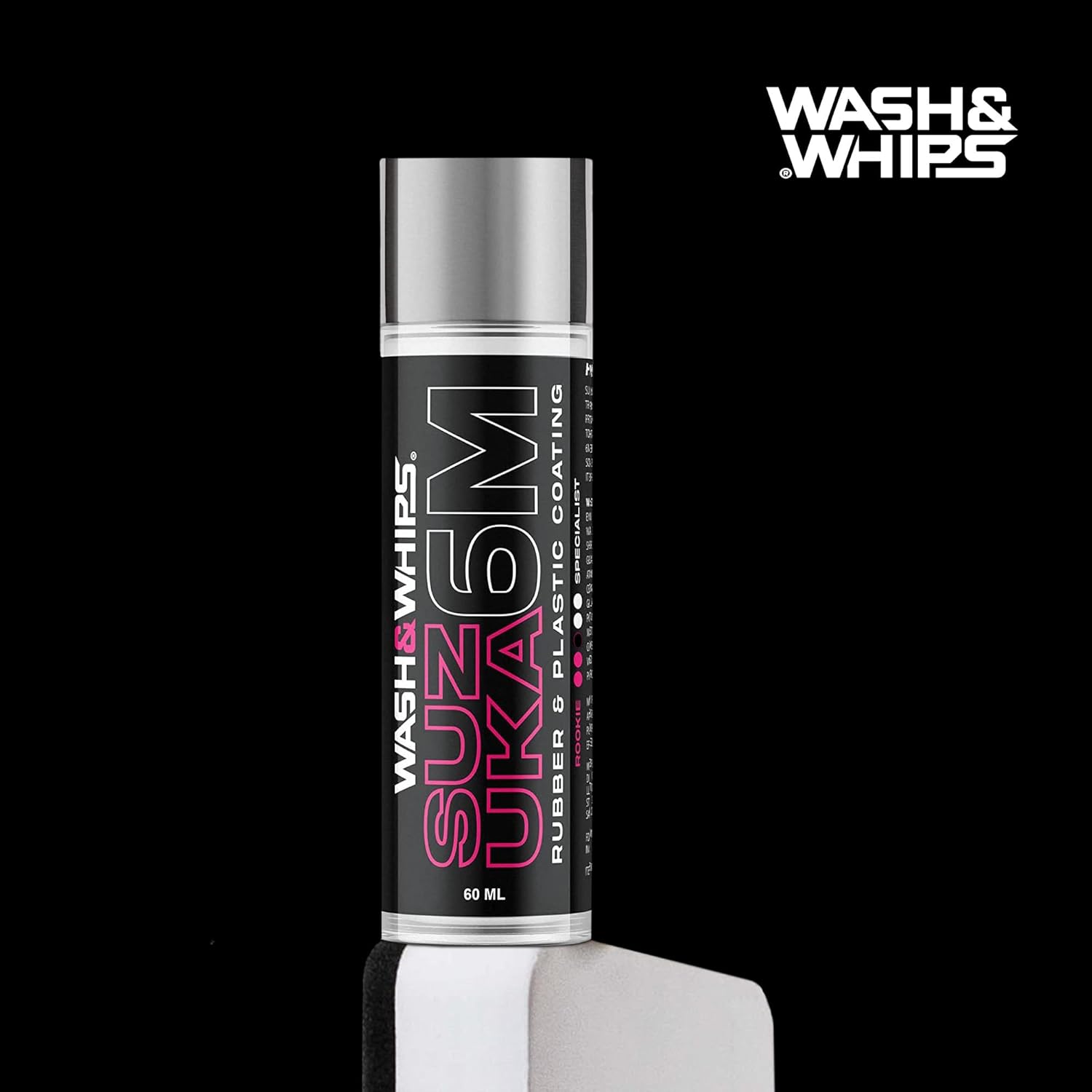 WASH&WHIPS | Suzuka 6M Rubber & Plastic Coating for Cars, Restores and Brings Back Black - Concentrated Formula Non-Greasy, 60ml - MFH1029-  DRIVEN - 2