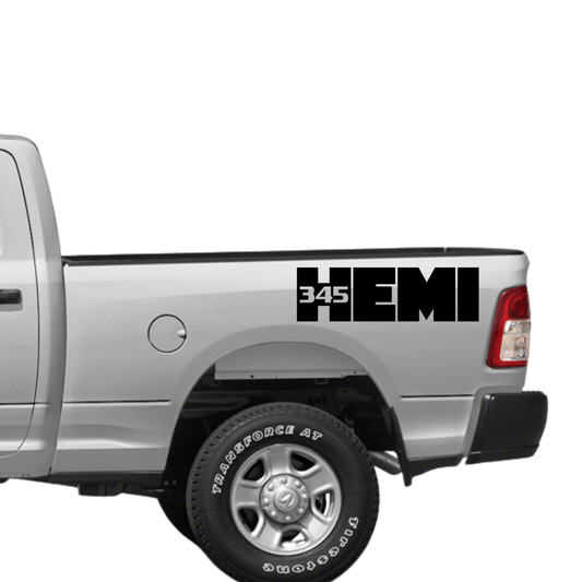 345 HEMI Vinyl Decal Sticker – Sizes 6" to 45" – Dodge Performance Engine Graphic for Truck or Car Window - sku-50631870054532-sku-50631870087300-sku-50631870120068-sku-50631870152836-sku-50631870185604-  DRIVEN - 1