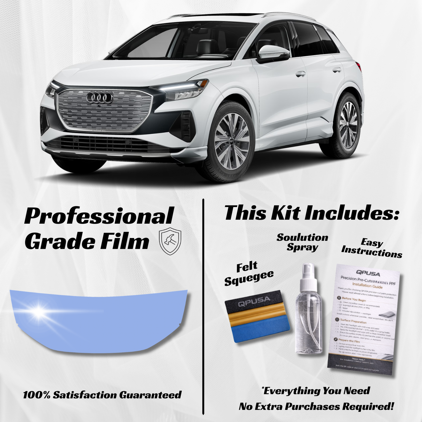 Audi Q4 e-tron (2022-2026) Partial Hood PPF Protection Kit - Pre-Cut - sku-51605726691460-  DRIVEN - 1