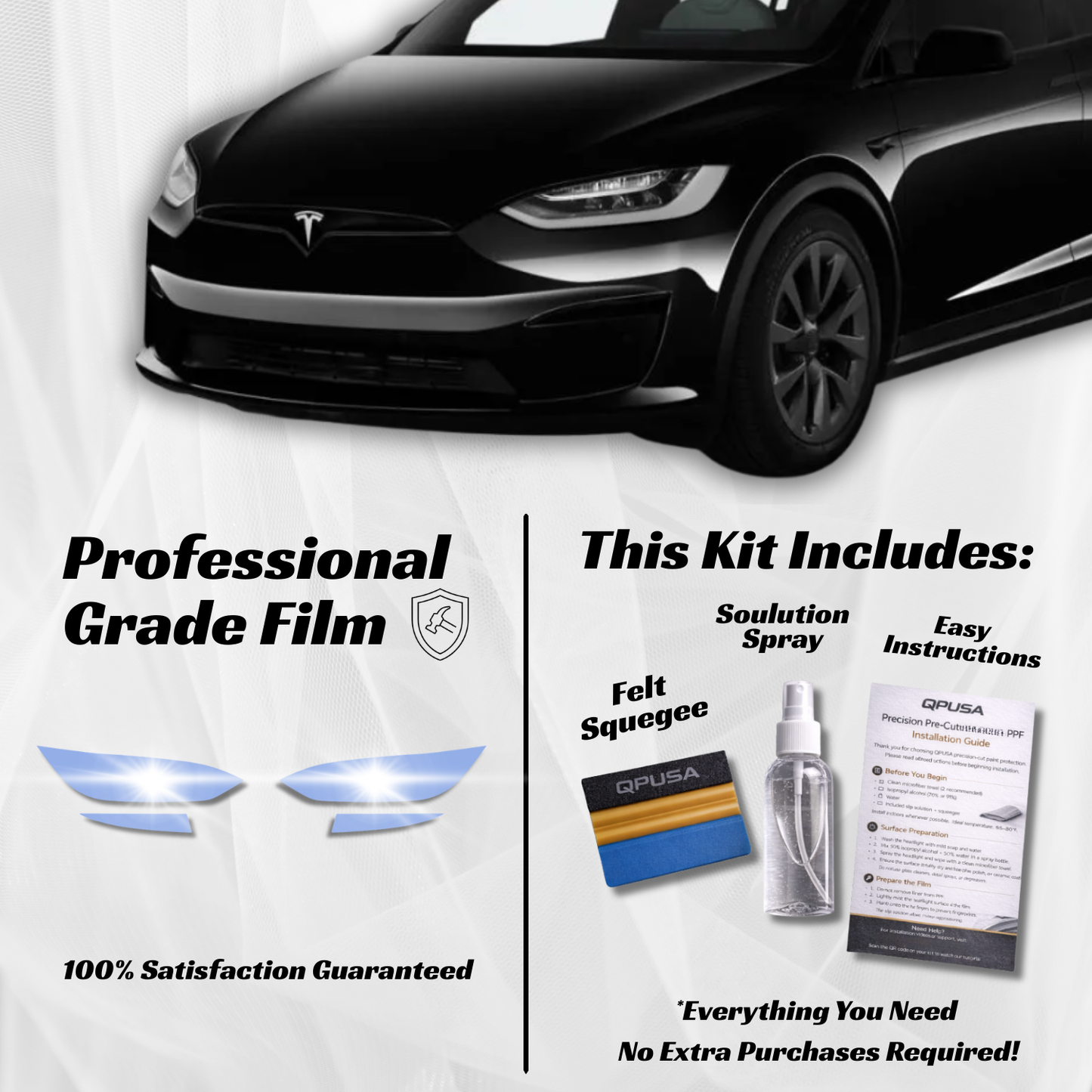 Tesla Model X Headlight PPF Protection Kit - sku-51569906712708-  DRIVEN - 1