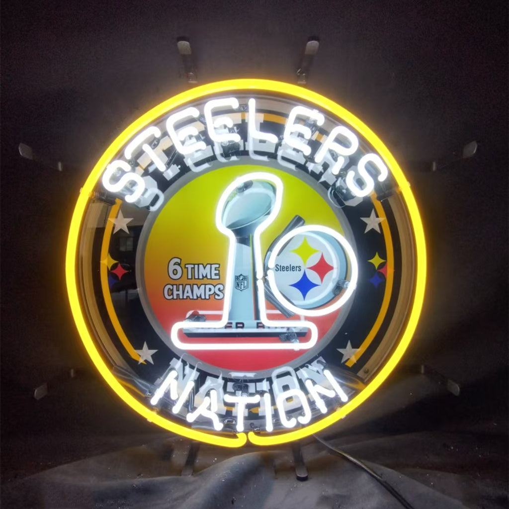 Pittsburgh Steelers Nation 6 Times Champion Neon Signs - MEX001-  DRIVEN - 1