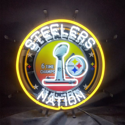 Pittsburgh Steelers Nation 6 Times Champion Neon Signs - MEX001-  DRIVEN - 1