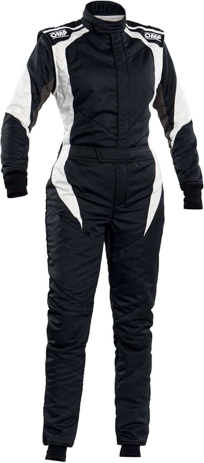 OMP/I - FIRST ELLE OVERALL FIA 8856-2018 / SFI BLACK / WHITE SZ. 38