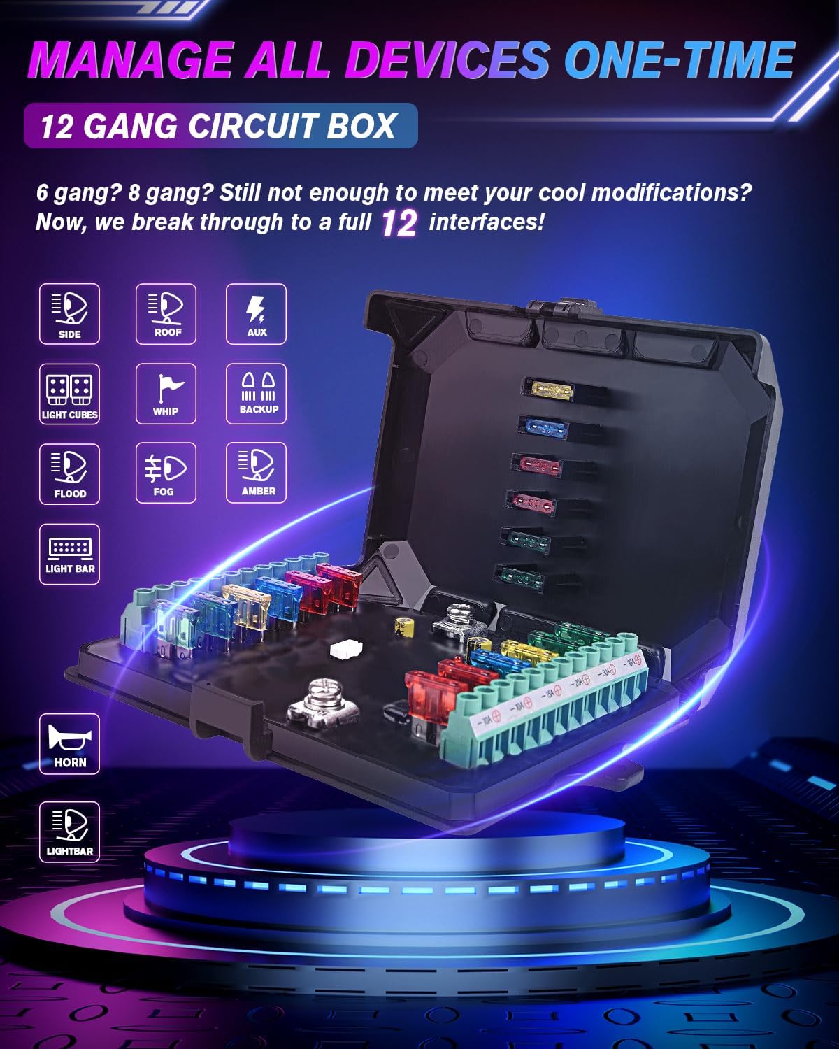 12-Gang Switch Panel With RGB And Remote Control Bluetooth App - Item #902-sku-44270436188318-  DRIVEN - 2