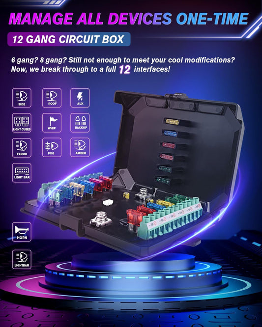 12-Gang Switch Panel With RGB And Remote Control Bluetooth App - Item #902-sku-44270436188318-  DRIVEN - 2